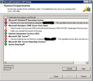 System Requirements Errors Screen Errors Screen