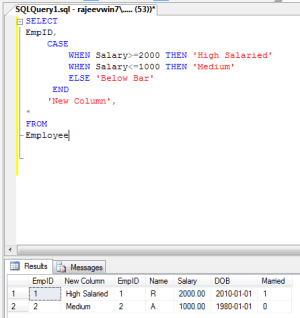 CASE in SELECT Clause CASE in SELECT Clause