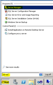 Opening Server Manager