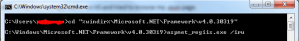 Run Command Aspnet_iis.exe