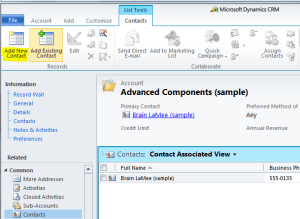 Contacts Associated View In Account
