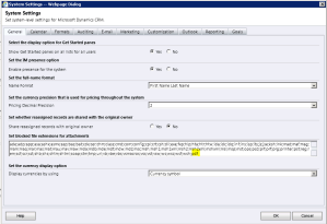 Blocked file extensions