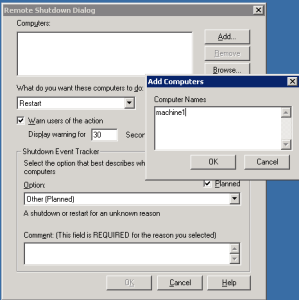 Remote Shutdown Dialog