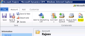 Assign Button On Account Form