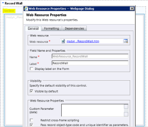 Record Wall Tab's Section Properties