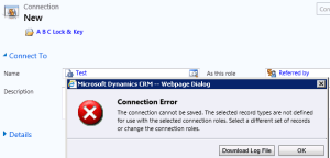Connection Role - Error