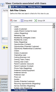 Filter Criteria - No User in Select