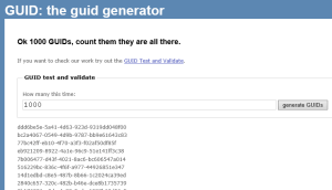 GUID Generator In 1000's
