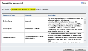 Removed or Modified components