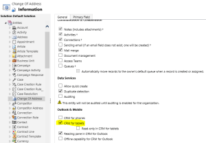 Enable entity for Tablets