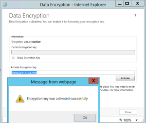 Provide Encryption Key and Activate