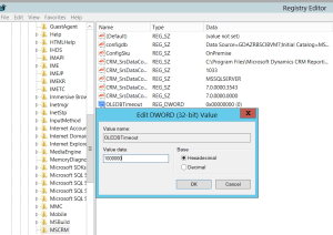 Set OLEDBTimeout Reg Key