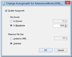 Auto Growth Setting