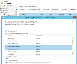 Role Based Forms - Account