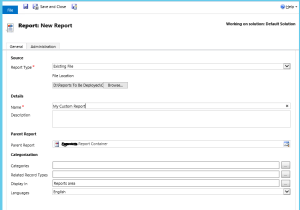 Upload SSRS Report To CRM
