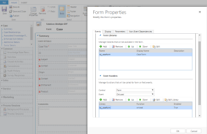 Register onload event - Case form