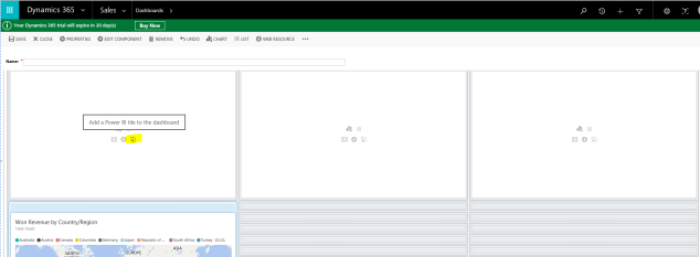 D365 - New Dashboard - Add Power BI Tile