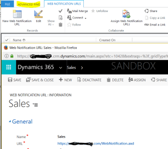 Web Notifctaion URL's