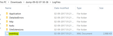 Diagnostic Dump - Eventlog