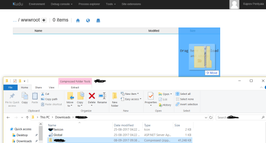 Kudu wwwroot - Drag and Drop