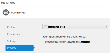 Publish Website - Local drive