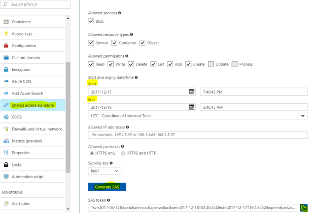 Attachment - Shared Access Signature