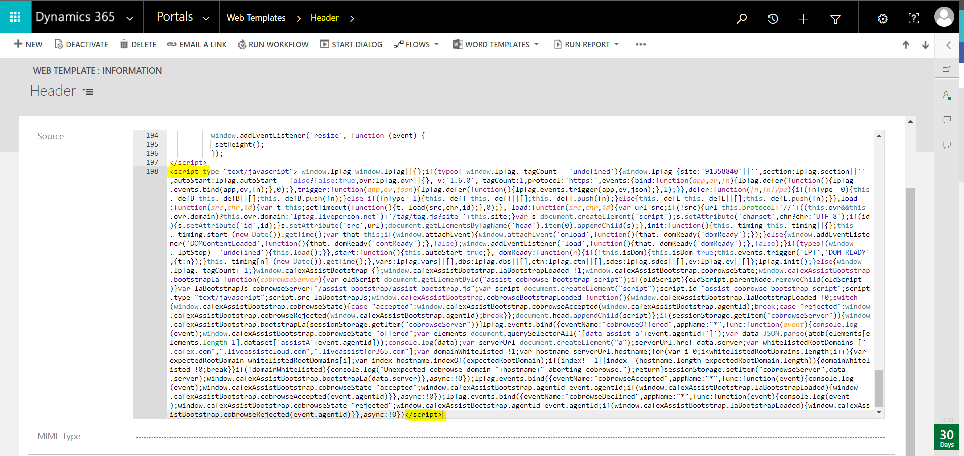 Live Assist - Header Template