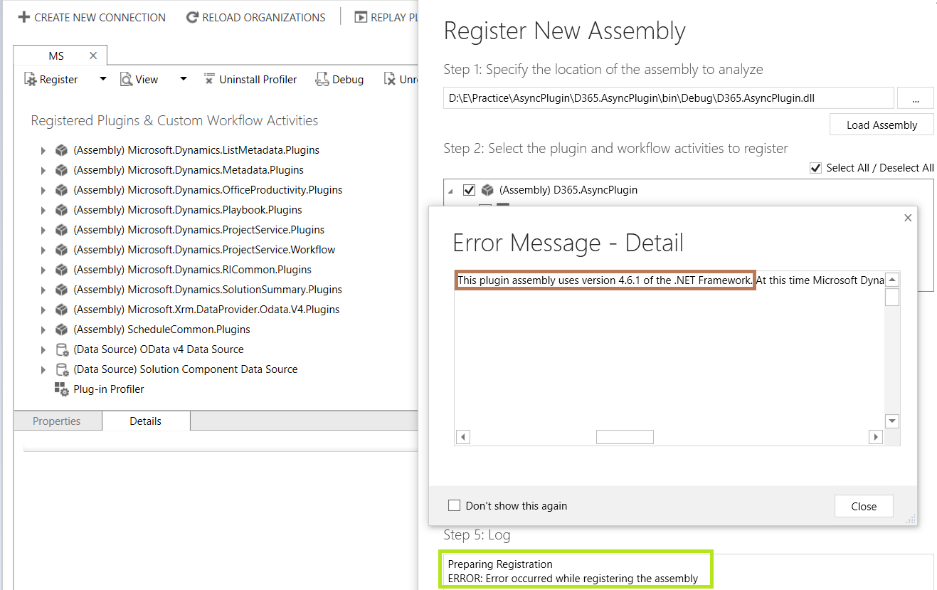 [D365 CE] – Error while registering the plug-in assembly – Rajeev ...
