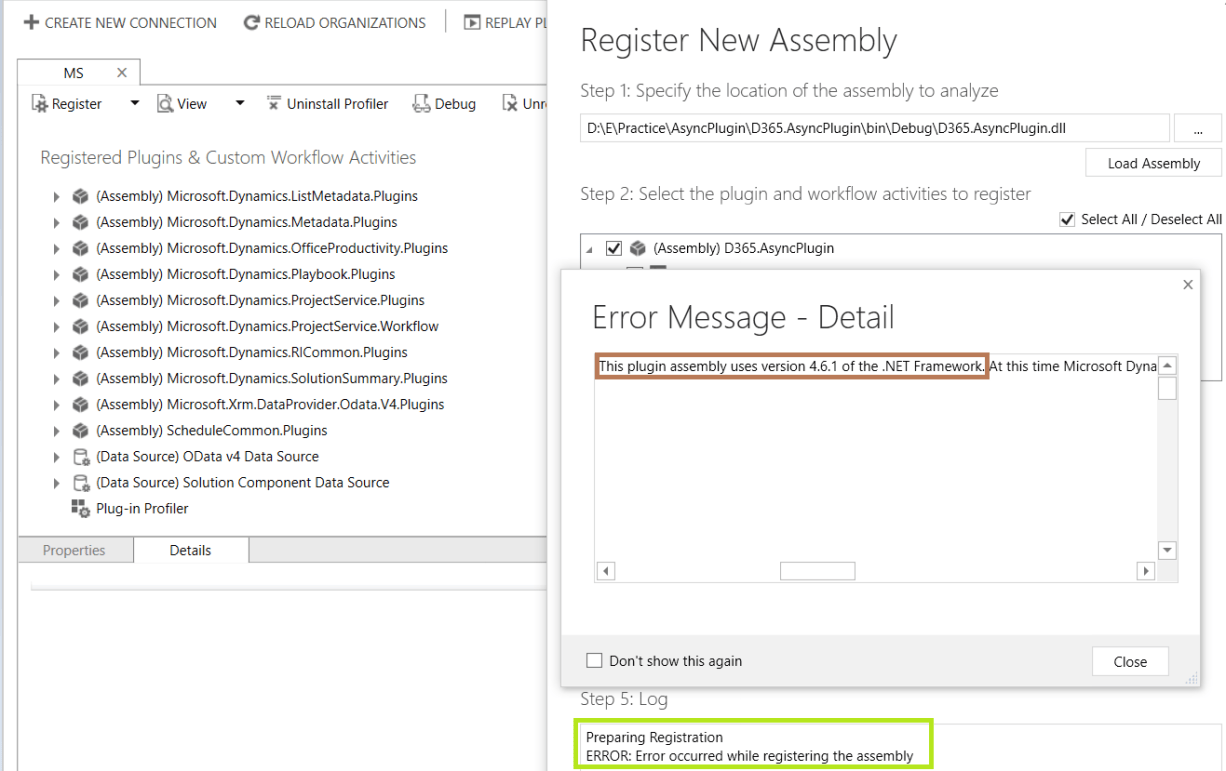 [D365 CE] – Error while registering the plug-in assembly – Rajeev ...