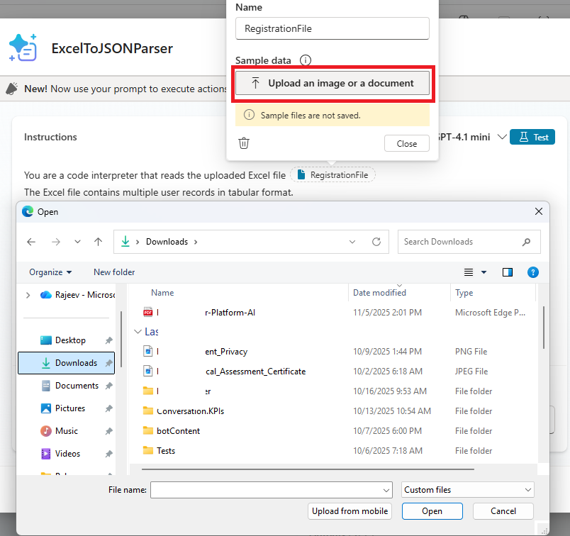 Using 'Code Interpreter' to Process Excel Files in Copilot Studio Agents