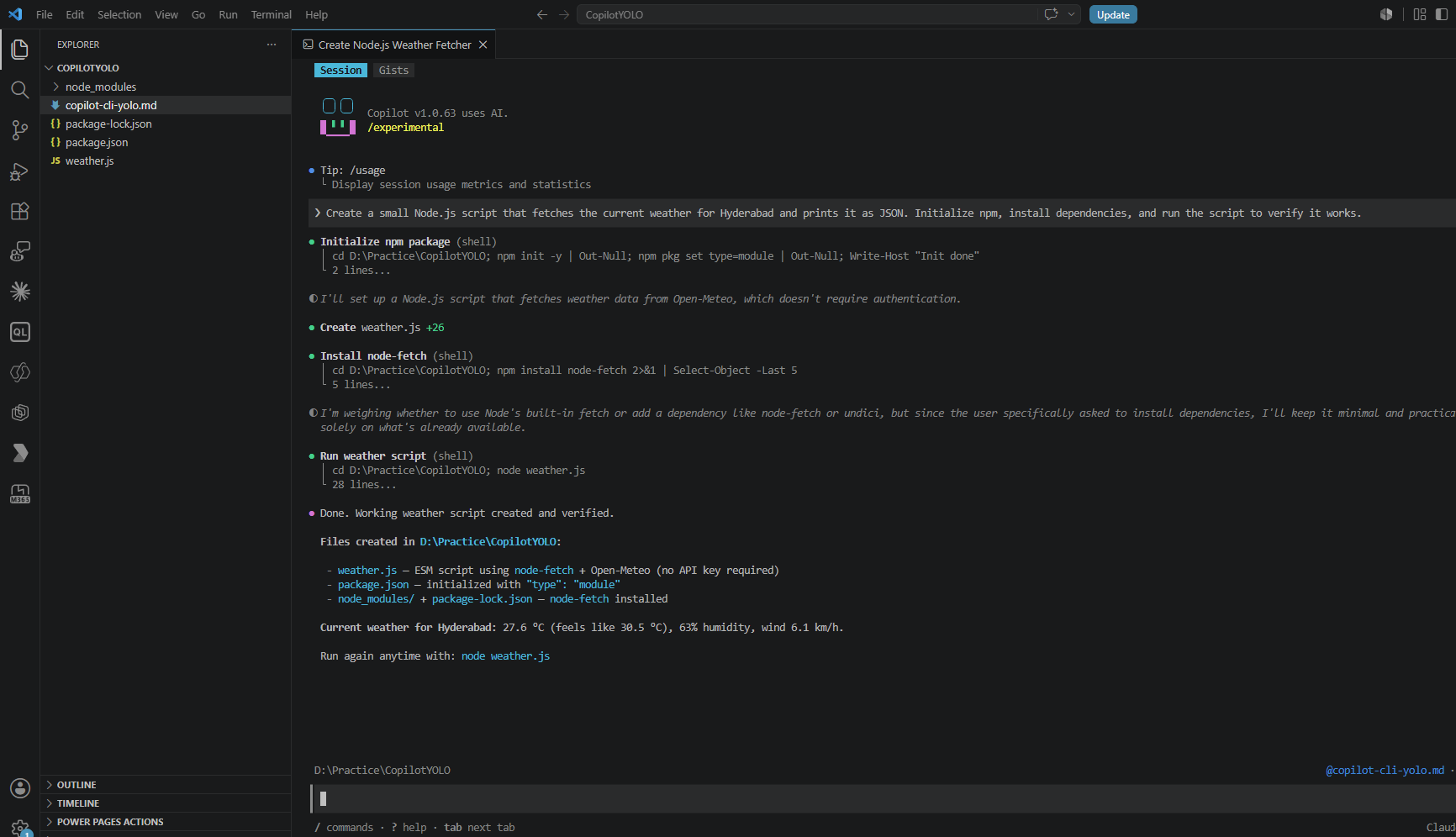 GitHub Copilot CLI | YOLO Mode