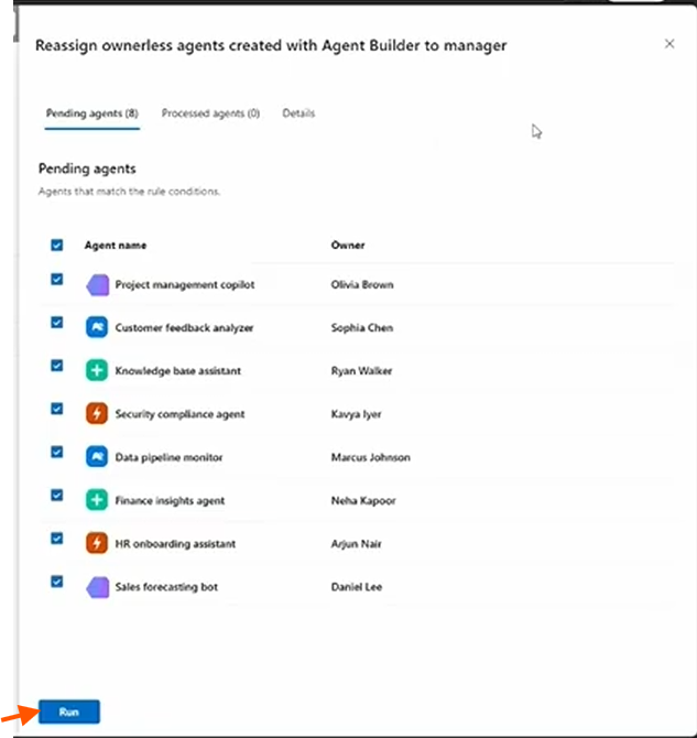 Agent 365 | Bulk reassign orphan agents using Agent management rules
