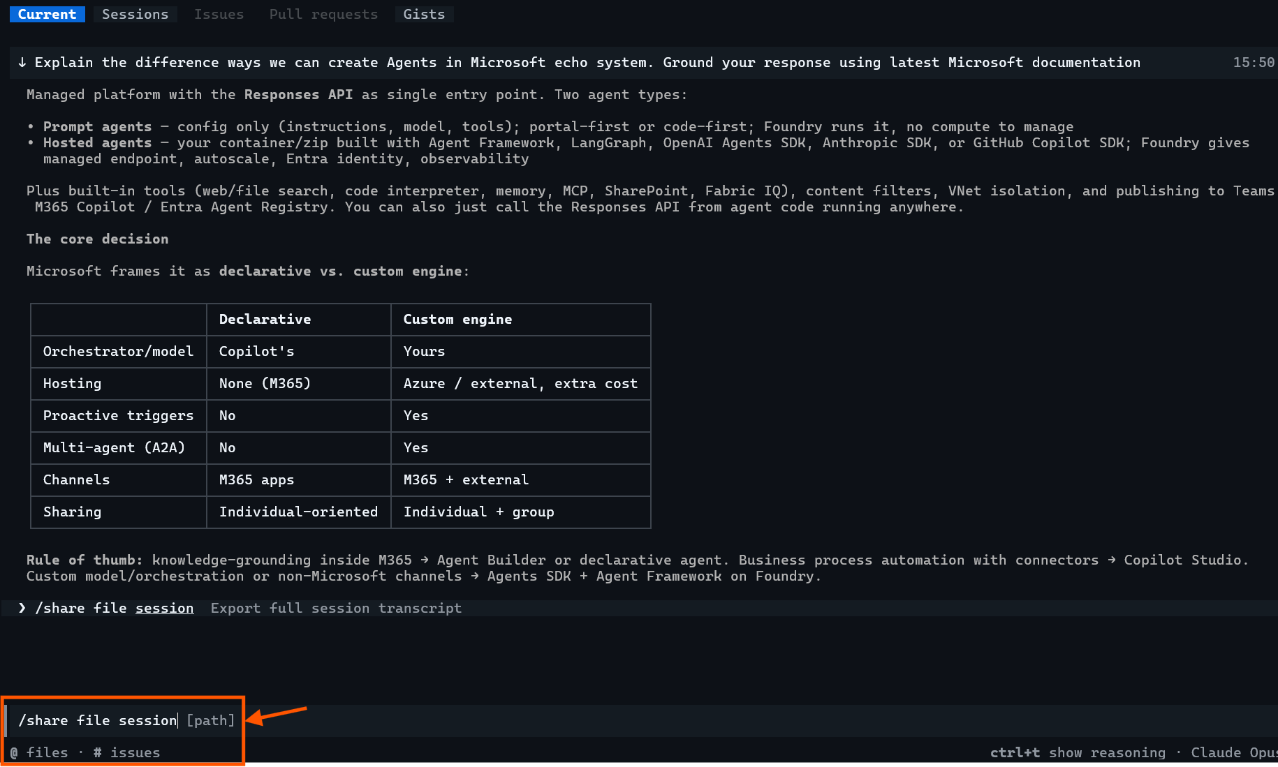 GitHub Copilot CLI | Save your session transcript